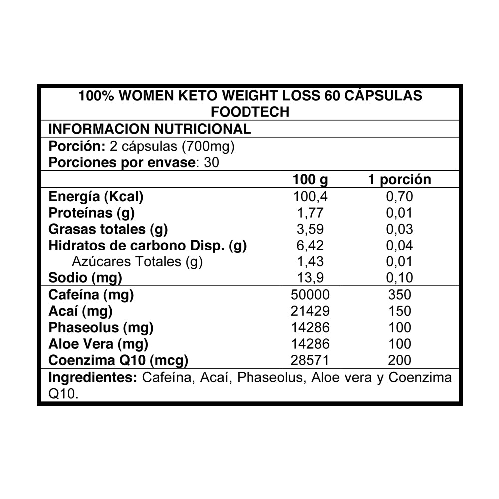 100% Women Keto 60caps - Foodtech