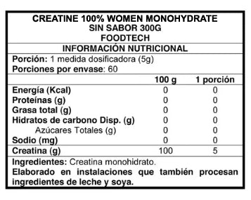 Creatine 100% Women Whey 300gr - Foodtech