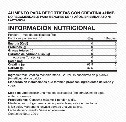 Creatine + Hmb 3000mg 300gr - Foodtech