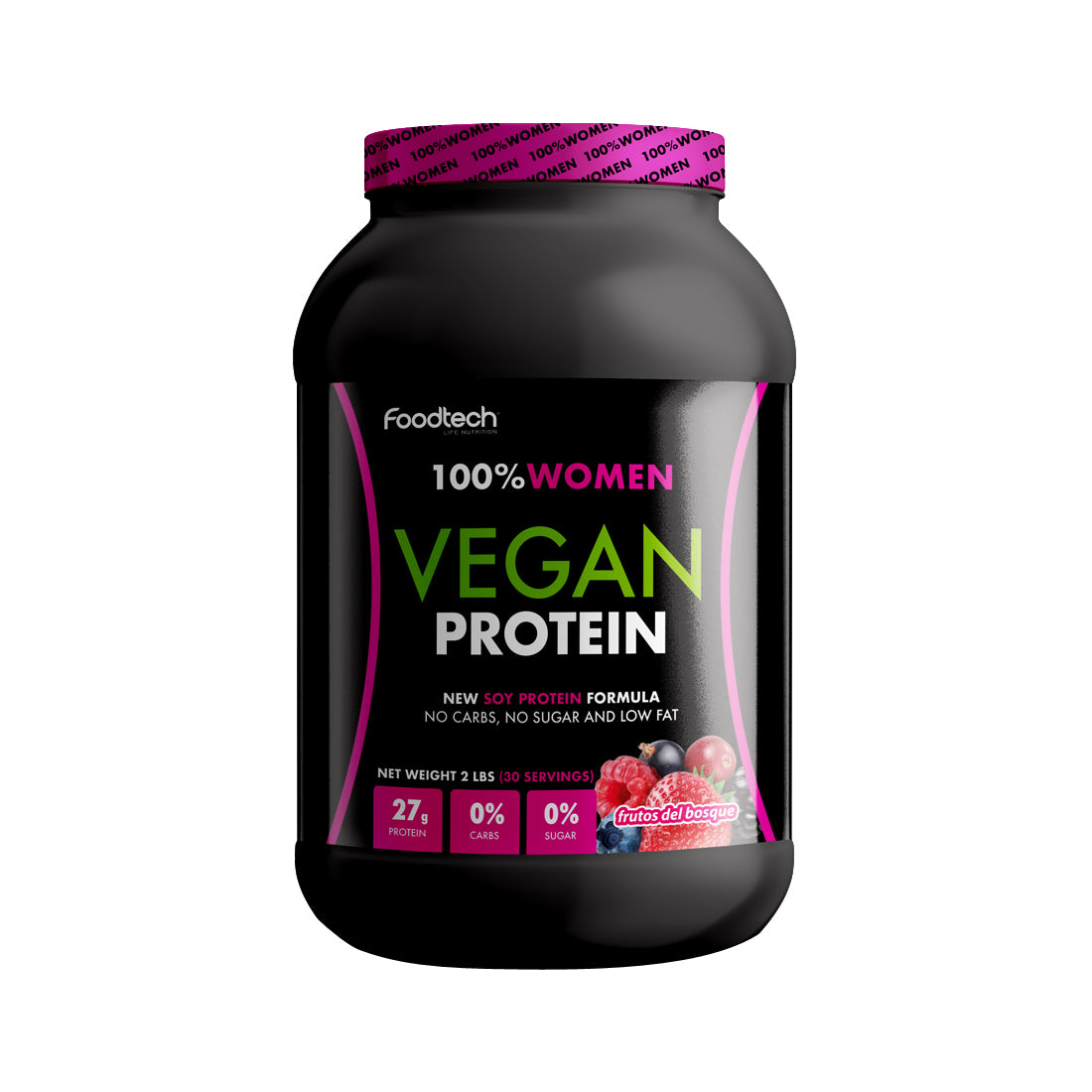100 % Women Vegan Protein 2lbs Frutos del bosque - Foodtech