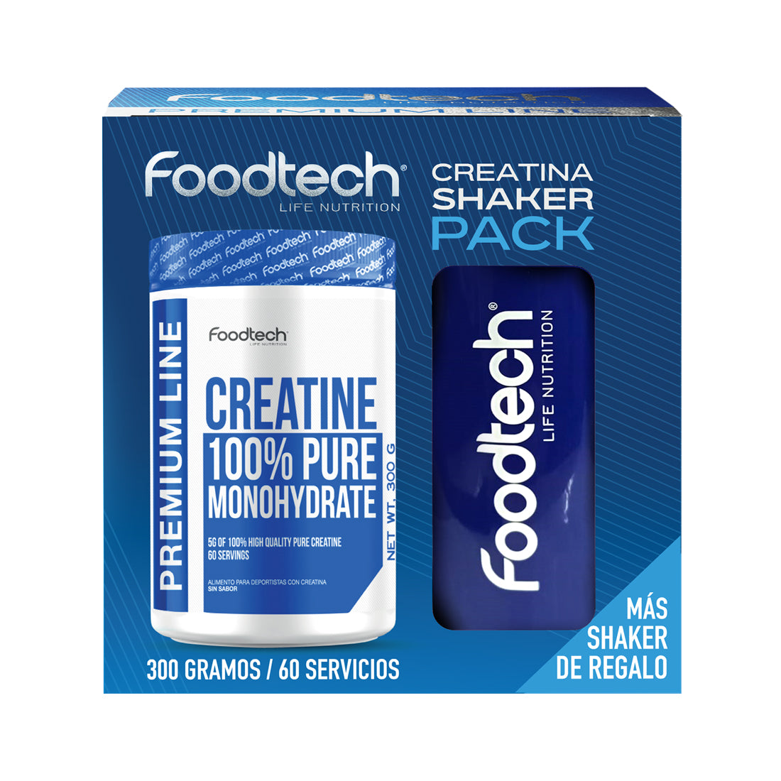 Pack Creatina 300gr + Shaker Blue White