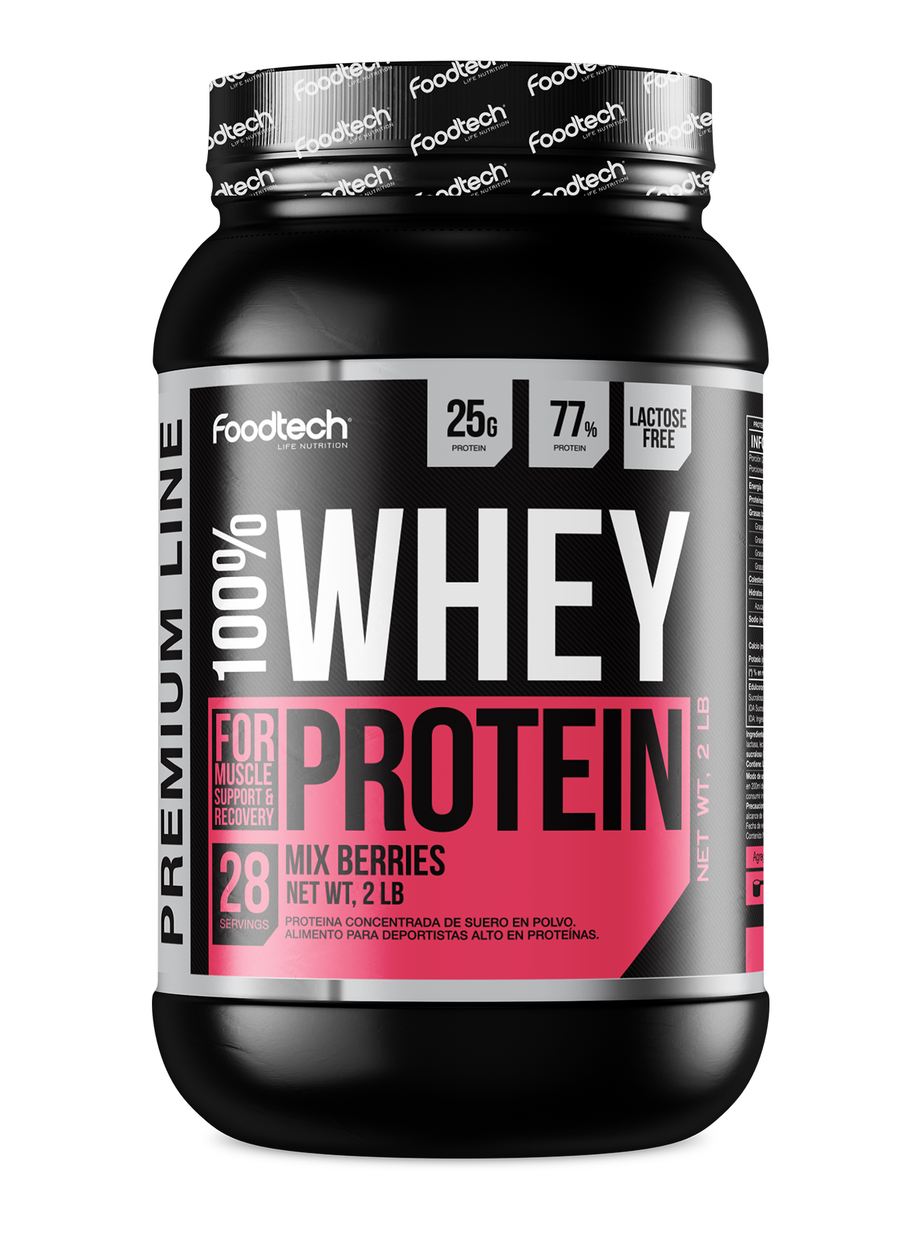 Whey Protein Premium Line 2lbs Premium Mix Berries- Foodtech