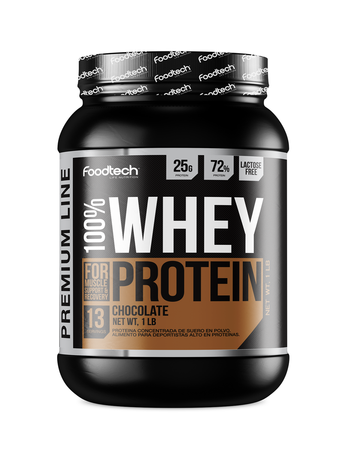 100% Whey Protein Premium Line 1lbs Chocolate - Foodtech