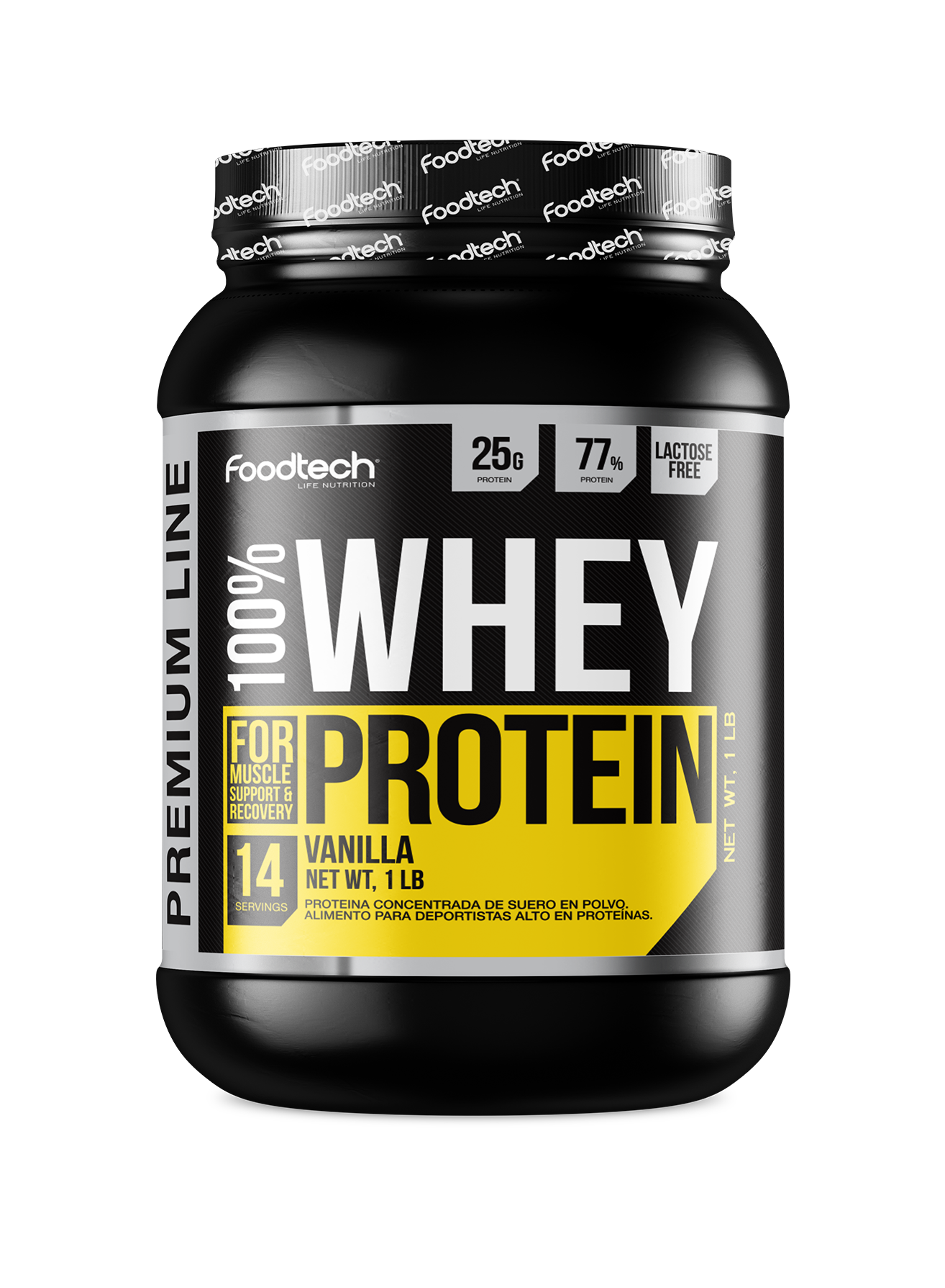 100% Whey Protein Premium Line 1lbs Vainilla - Foodtech