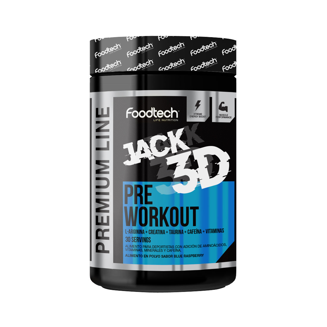 Jack3d Pre-Entreno Premium Line 600g Blue Raspberry - Foodtech