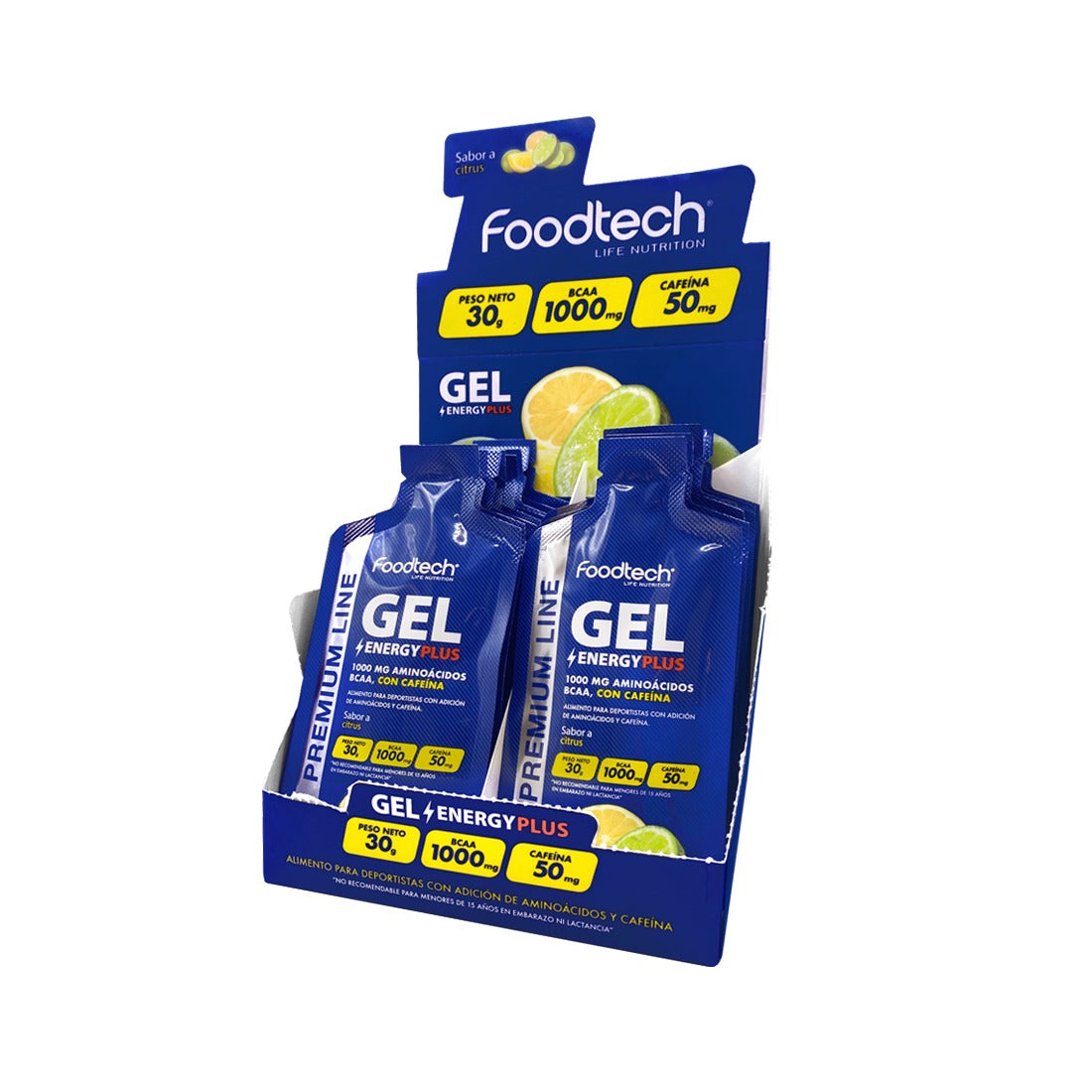 Caja Gel Energy Plus 20 Unid Citrus - Foodtech