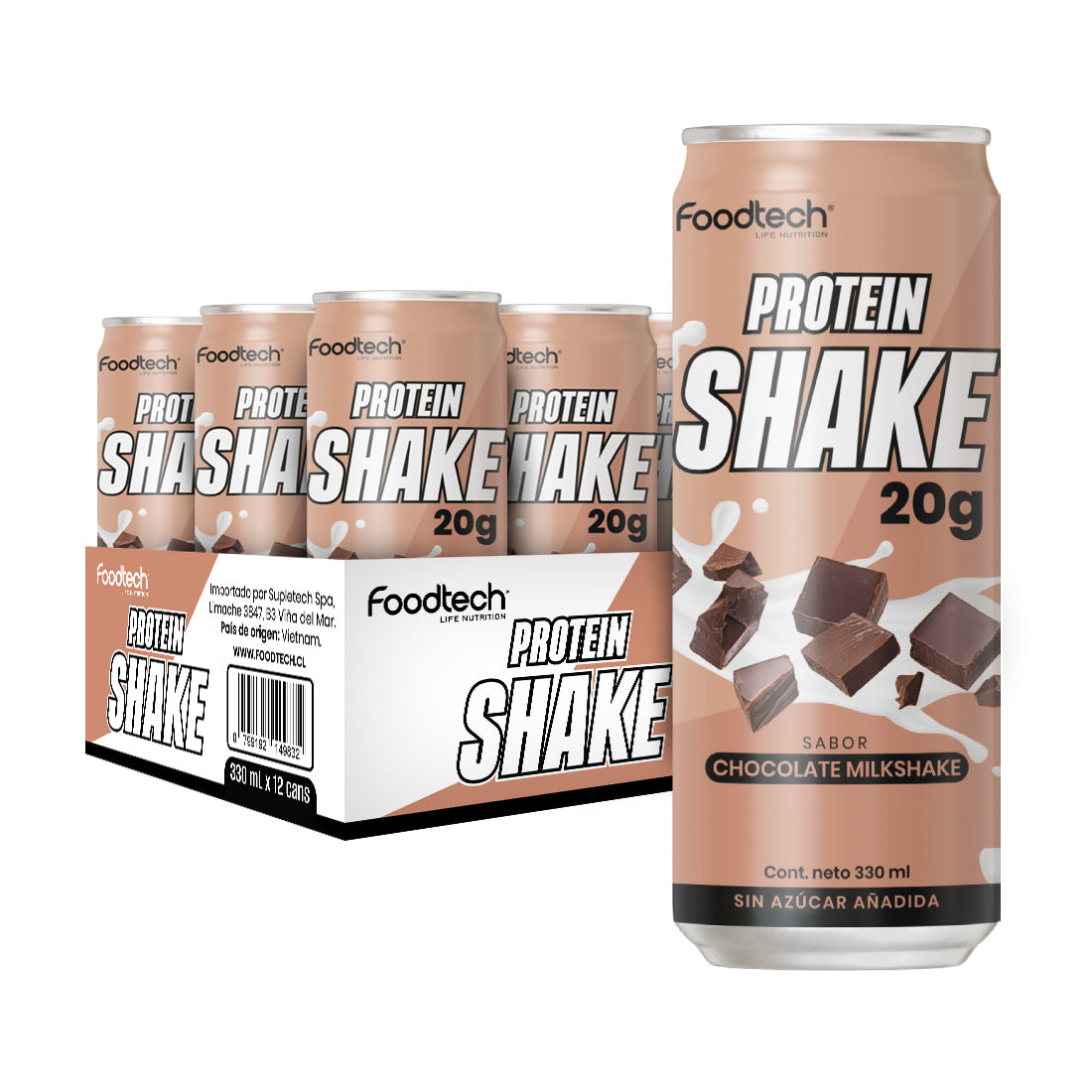 Caja Protein Shake 12 Unid Chocolate - Foodtech