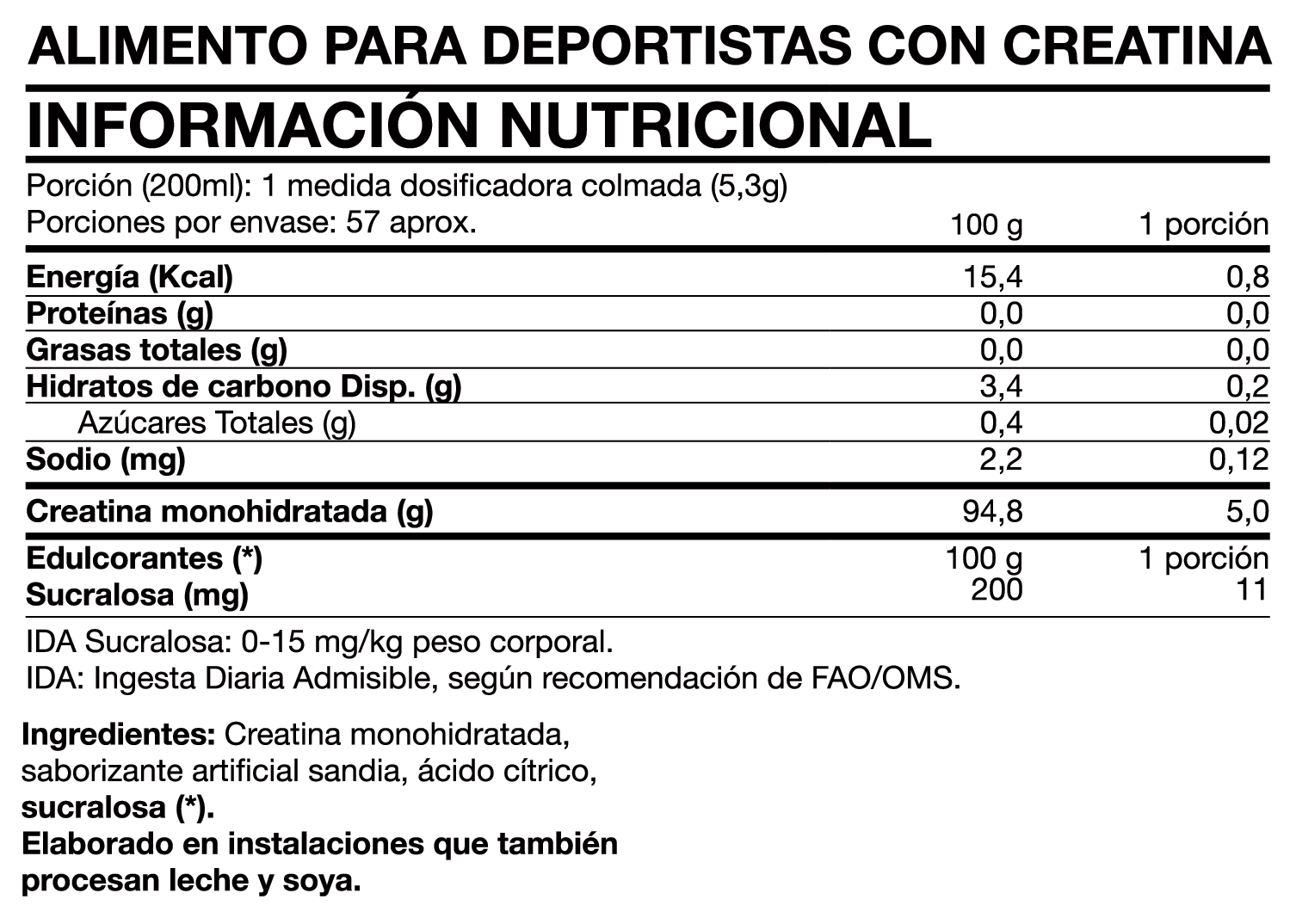 Tasty Creatine Monohydrate 300gr Watermelon - Foodtech