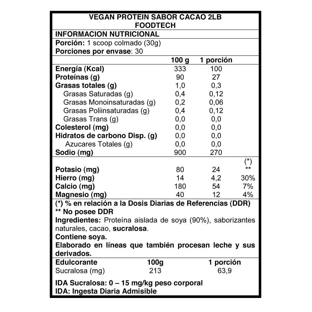Vegan Protein 2lbs Vainilla Ice Cream - Foodtech