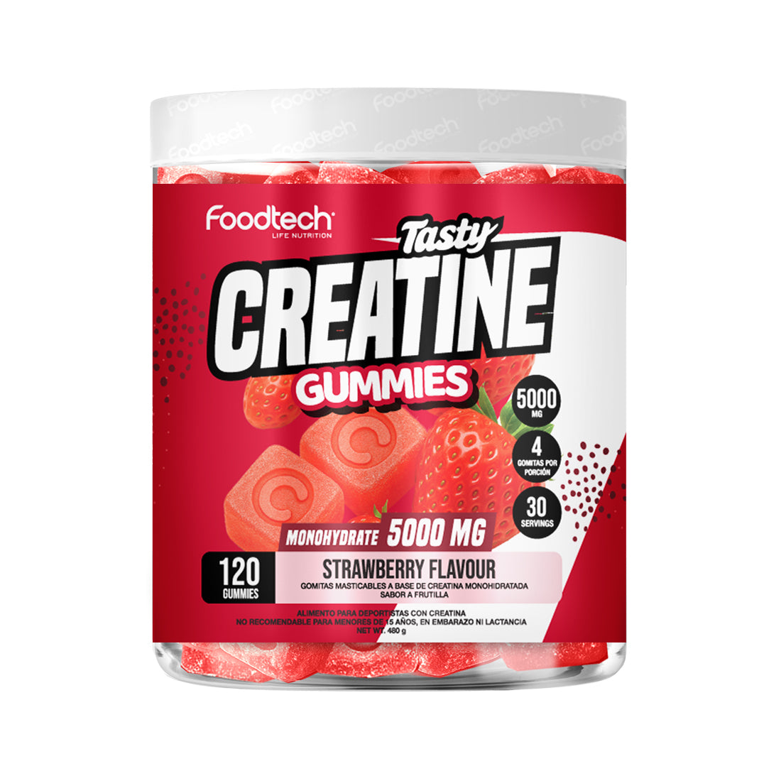 Tasty Creatine Gummies 120 Unid Strawberry