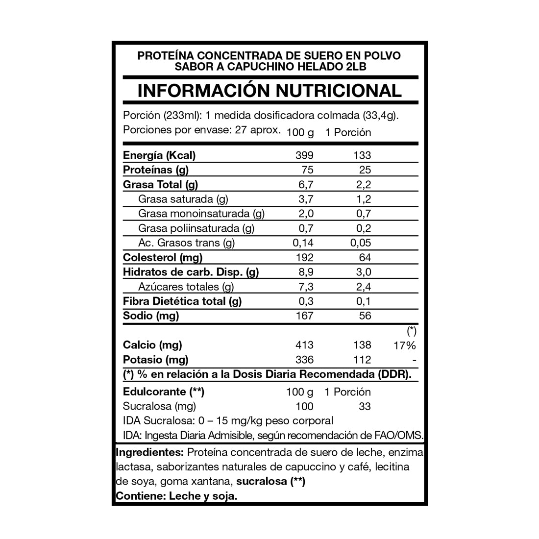 Tasty Protein 100% Whey 2lbs Capuccino - Foodtech