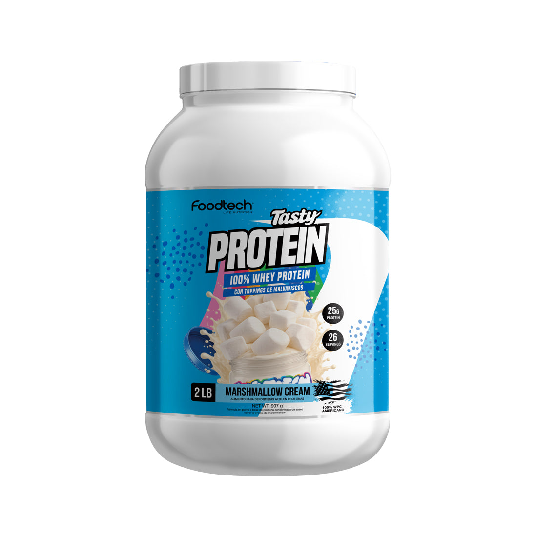 Tasty Protein 100% Whey 2lbs Mashmallow Cream - Foodtech