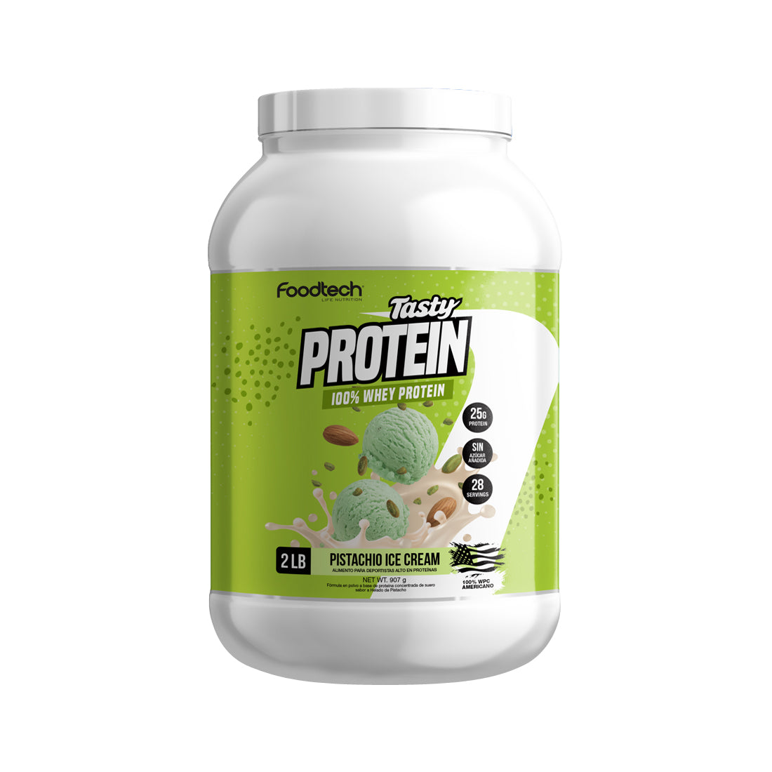 Tasty Protein 100% Whey 2lbs - Foodtech Pistachio Ice Cream
