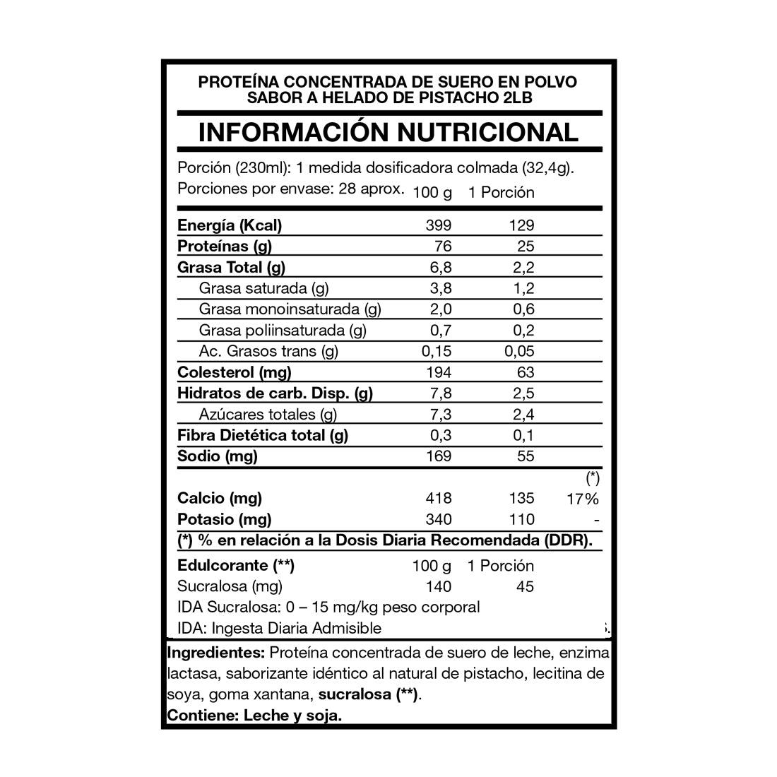 Tasty Protein 100% Whey 2lbs - Foodtech Pistachio Ice Cream