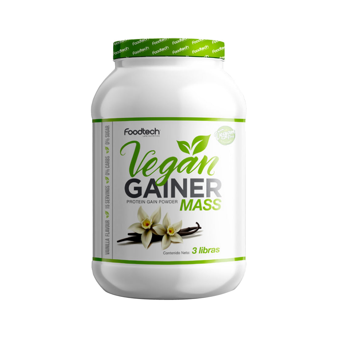 Vegan Gainer Mass 3 lbs Vainilla - Foodtech