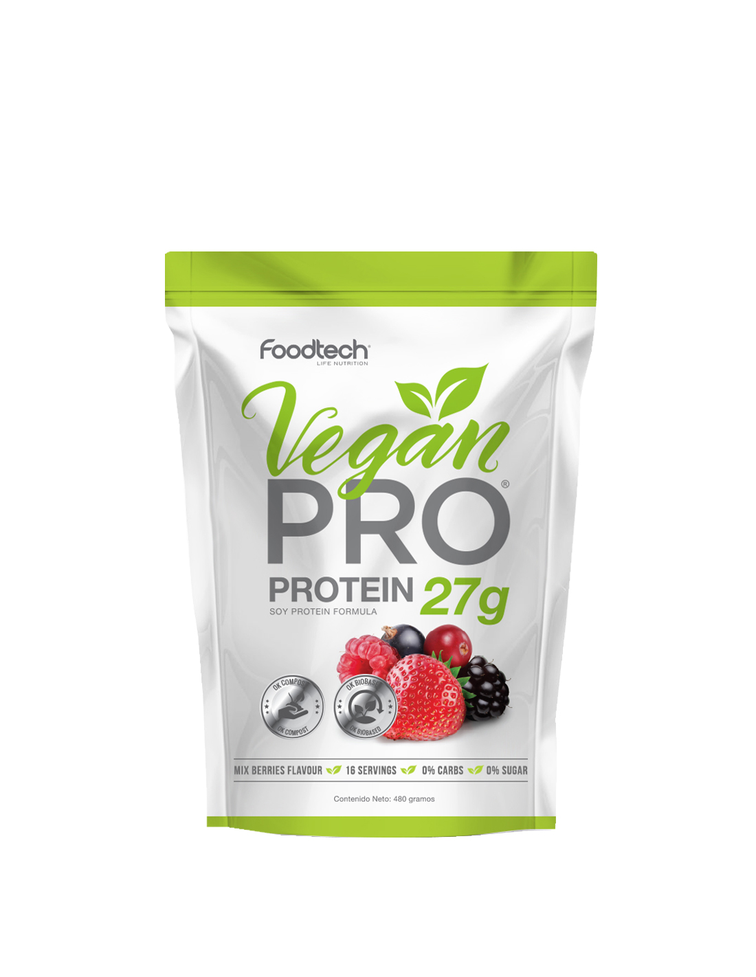 Vegan Protein 1lb Mixed Berries - Foodtech