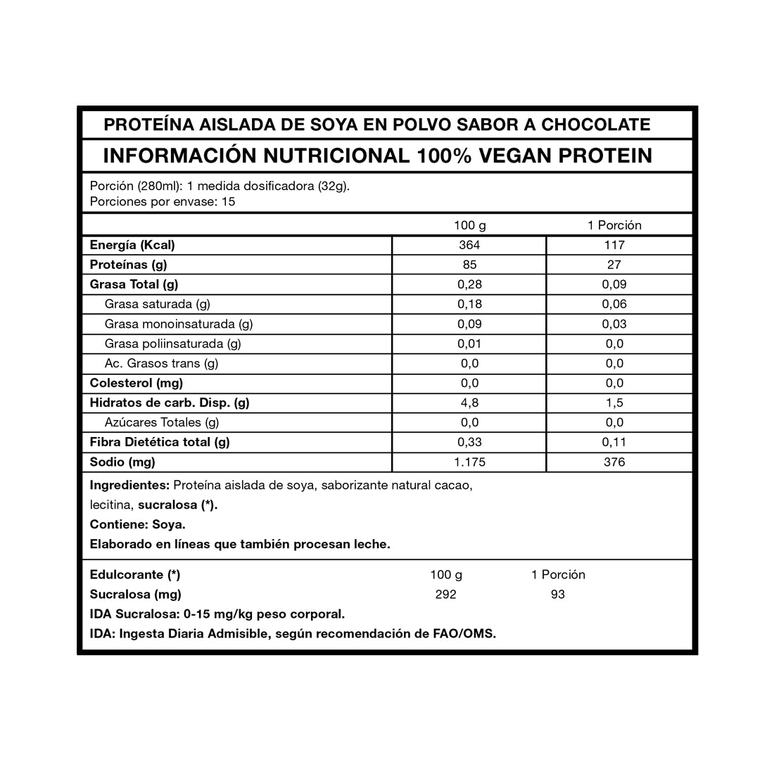 Vegan Protein 1lbs Cacao - Foodtech