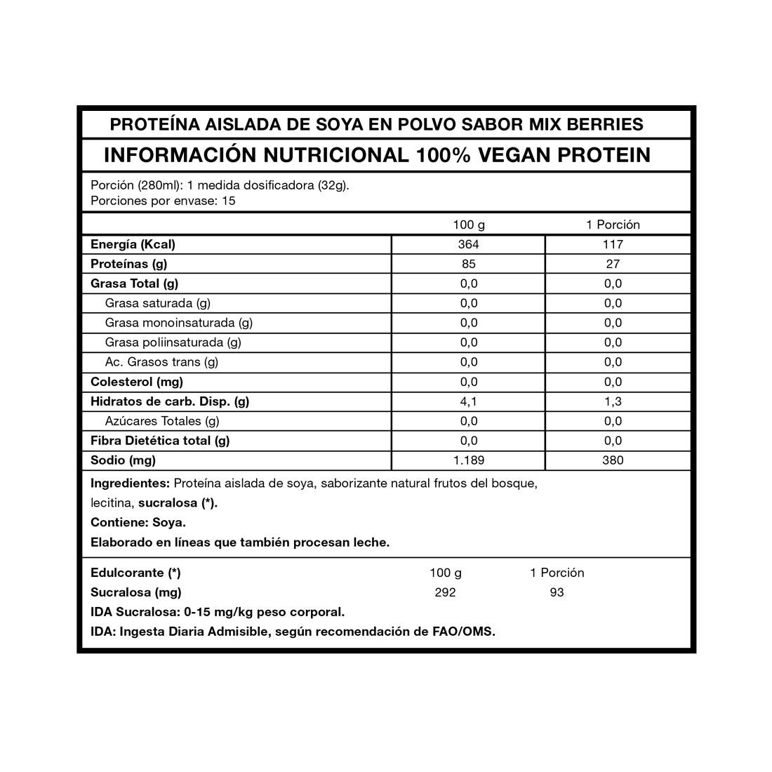Vegan Protein 1lb Mixed Berries - Foodtech