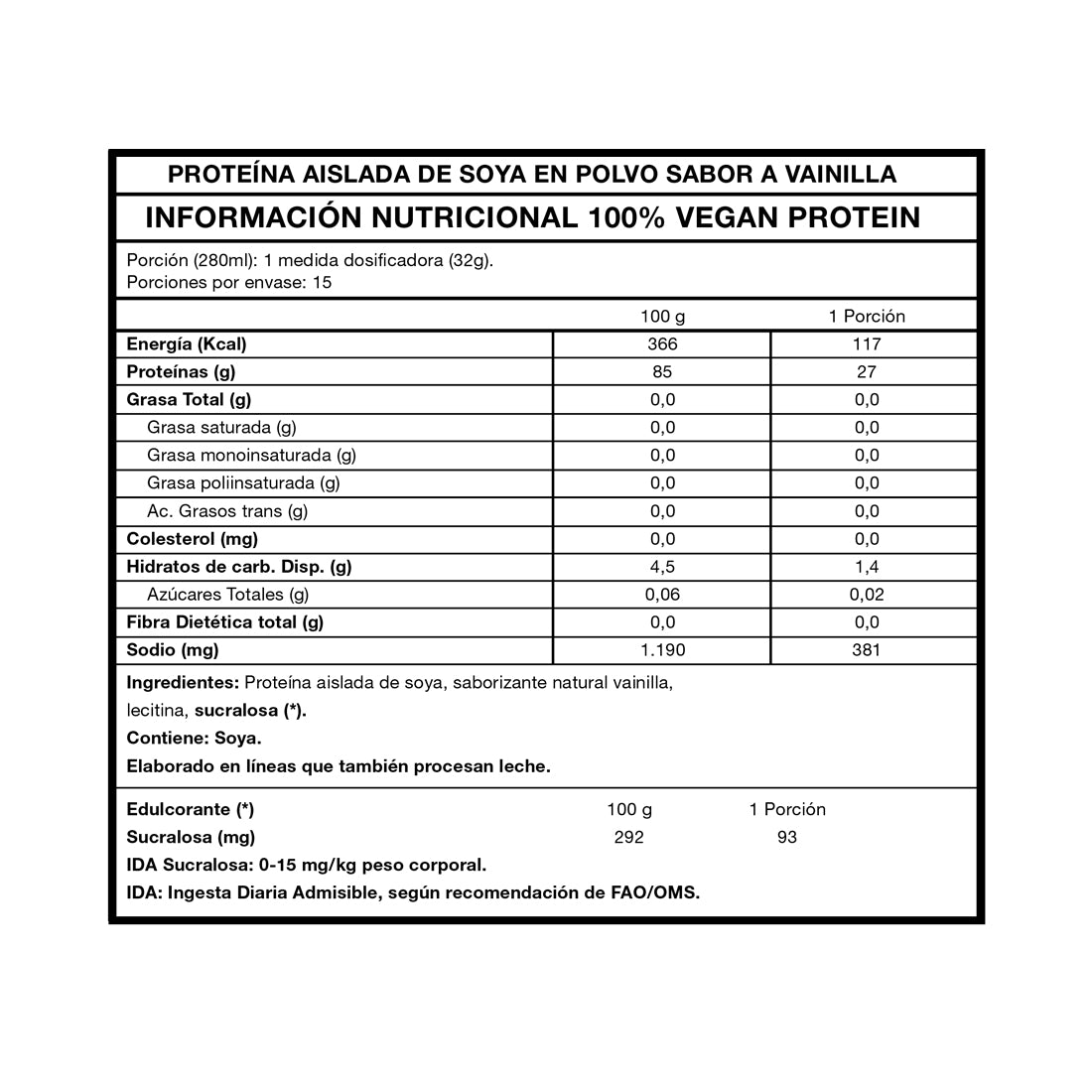 Vegan Protein 1lb Vainilla Ice Cream - Foodtech