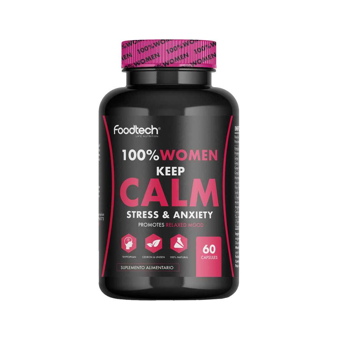 100% Women Keep Calm 60 Caps - Foodtech