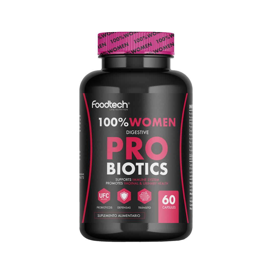 100% Women Digestive Probiotics 60 caps - Foodtech